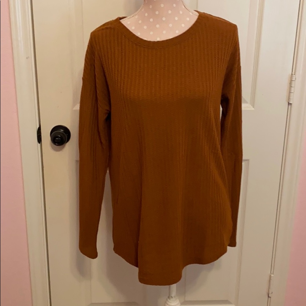 Rust waffle tunic